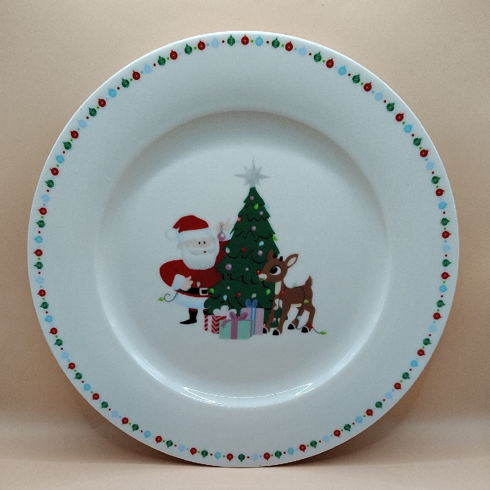 Rudolph The Red-Nosed Reindeer Christmas Santa Dinner Plate 10.5 ZRIKE